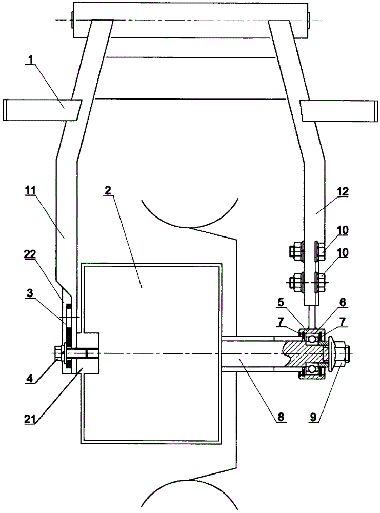 Bottom fork and motor connection structure of electric bicycle