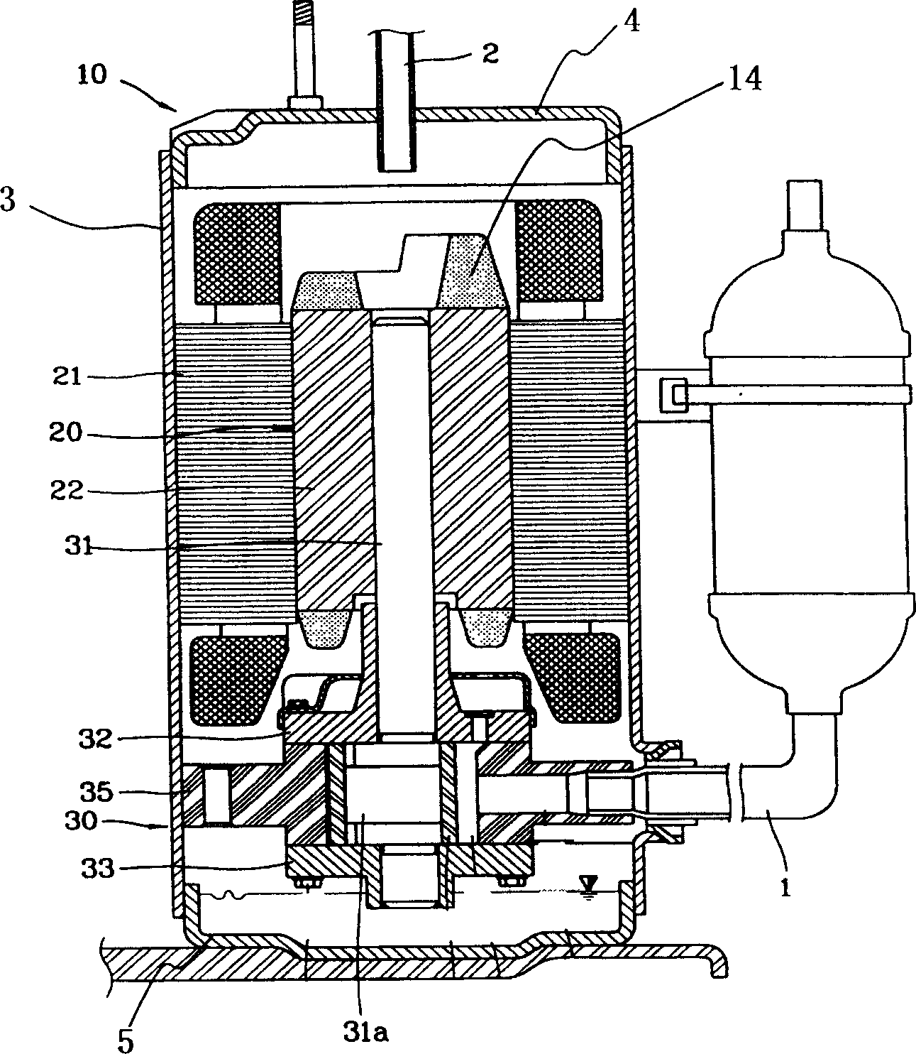 Motor rotor counterbalance structure for compressor