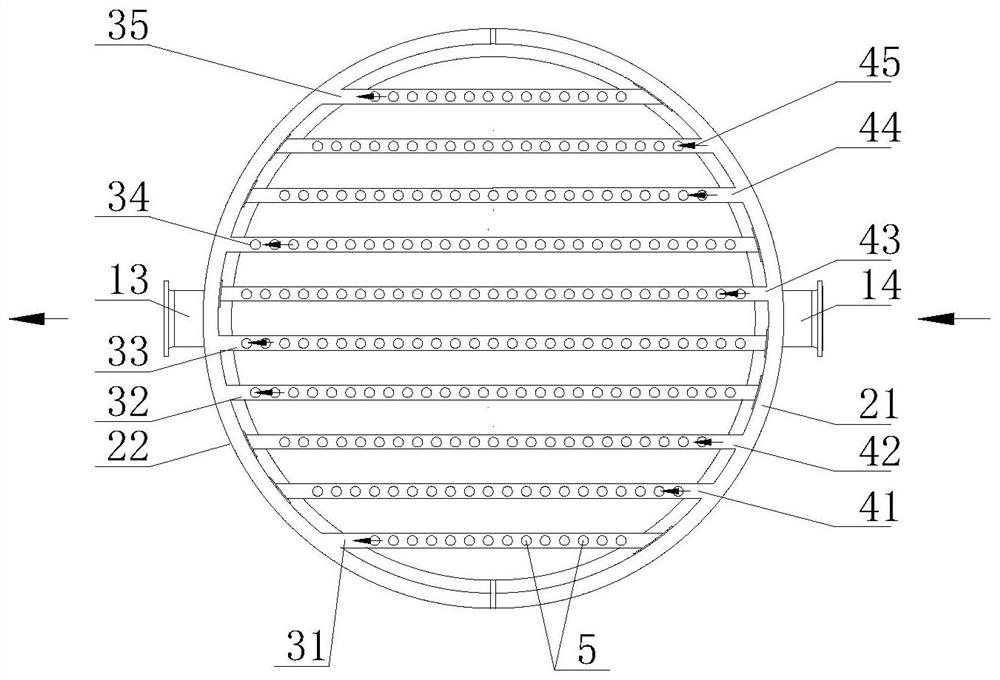 Heat exchange medium uniform distribution device of U-shaped pipe organic silicon fluidized bed reactor