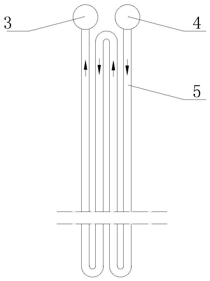 Heat exchange medium uniform distribution device of U-shaped pipe organic silicon fluidized bed reactor