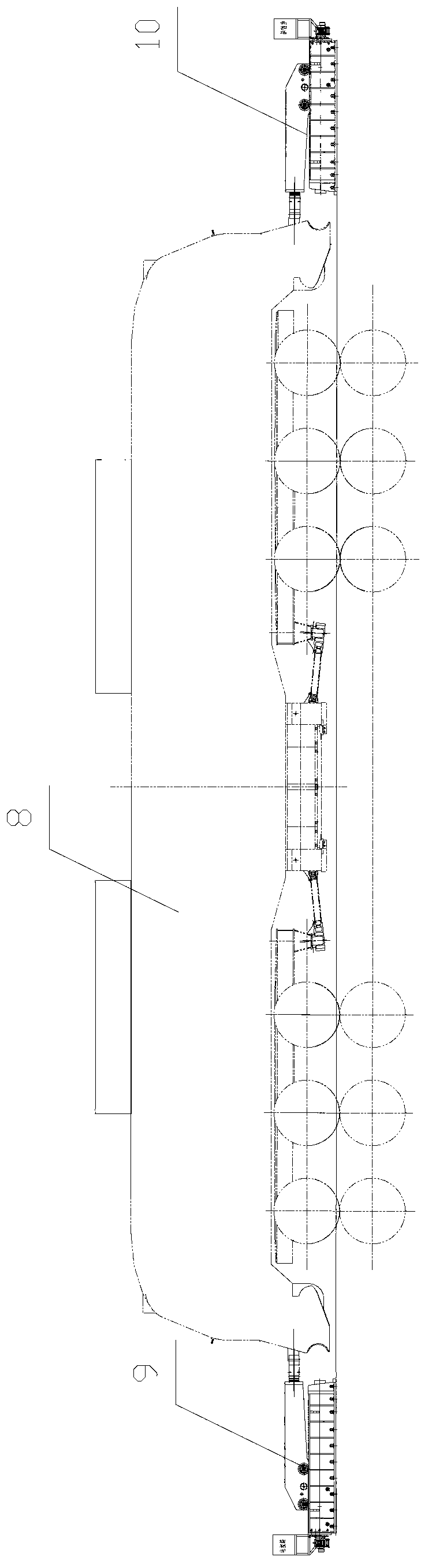 Device and system for positioning locomotive testing bed ground draw gear