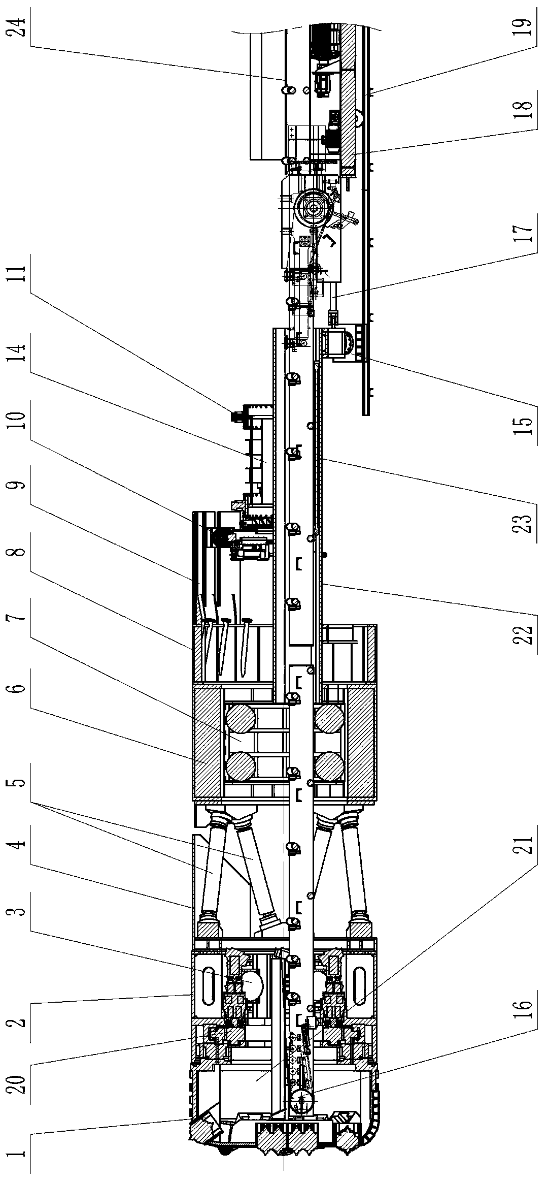 Small hard rock shield tunneling machine for mine