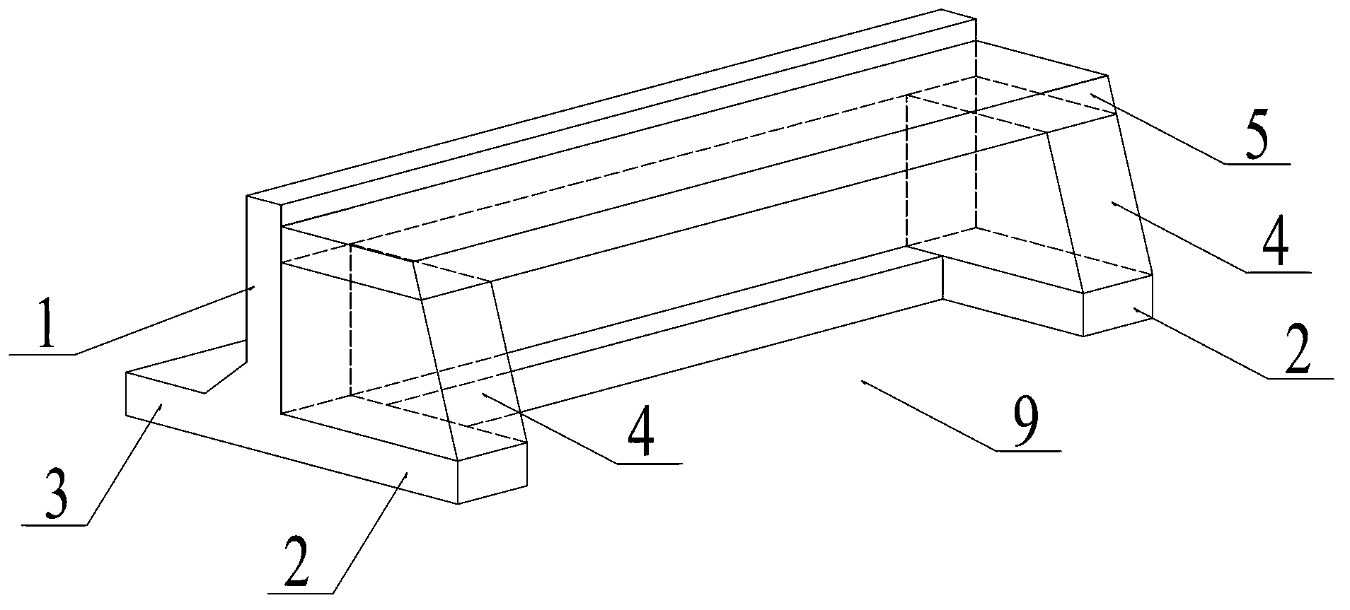 L-shaped retaining wall structure with cross-over type special-shaped counterfort