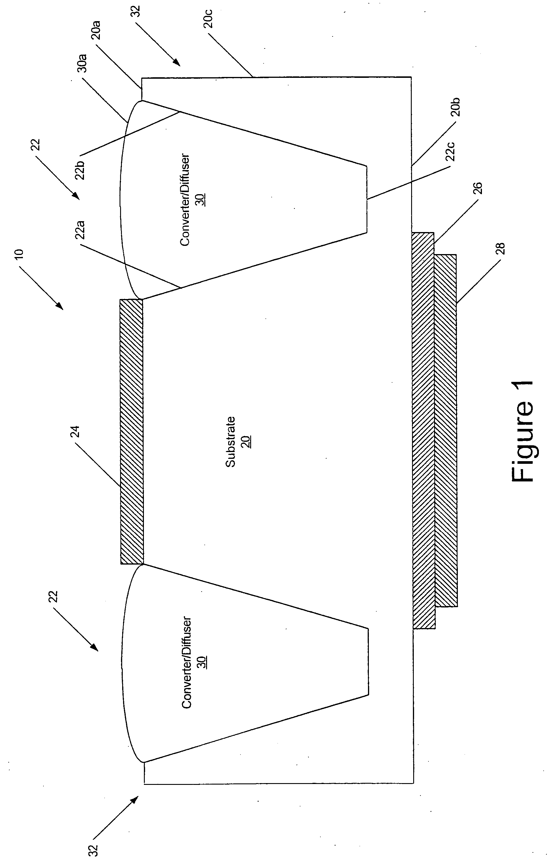 Light emitting devices for light conversion and methods and semiconductor chips for fabricating the same