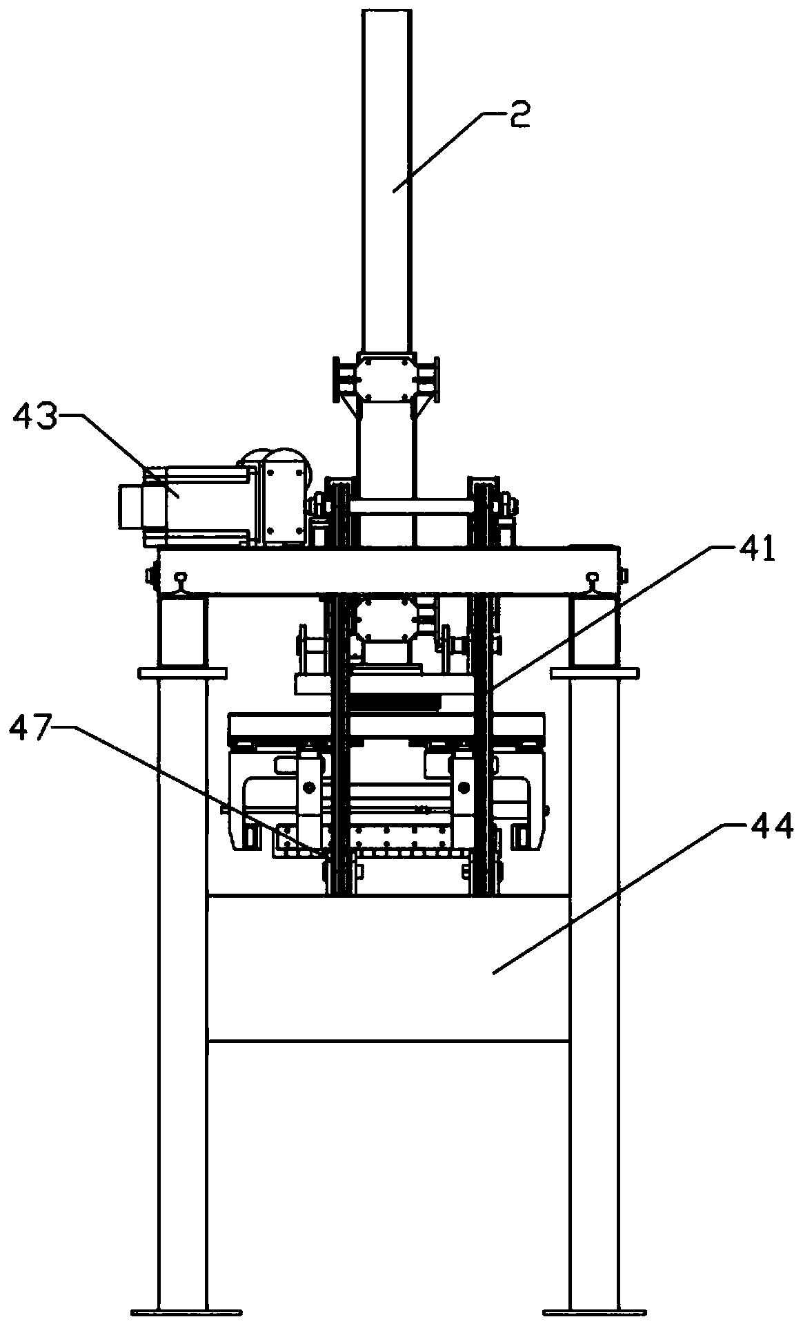 Stacking machine lifting and travelling chain transmission structure and stacking machine