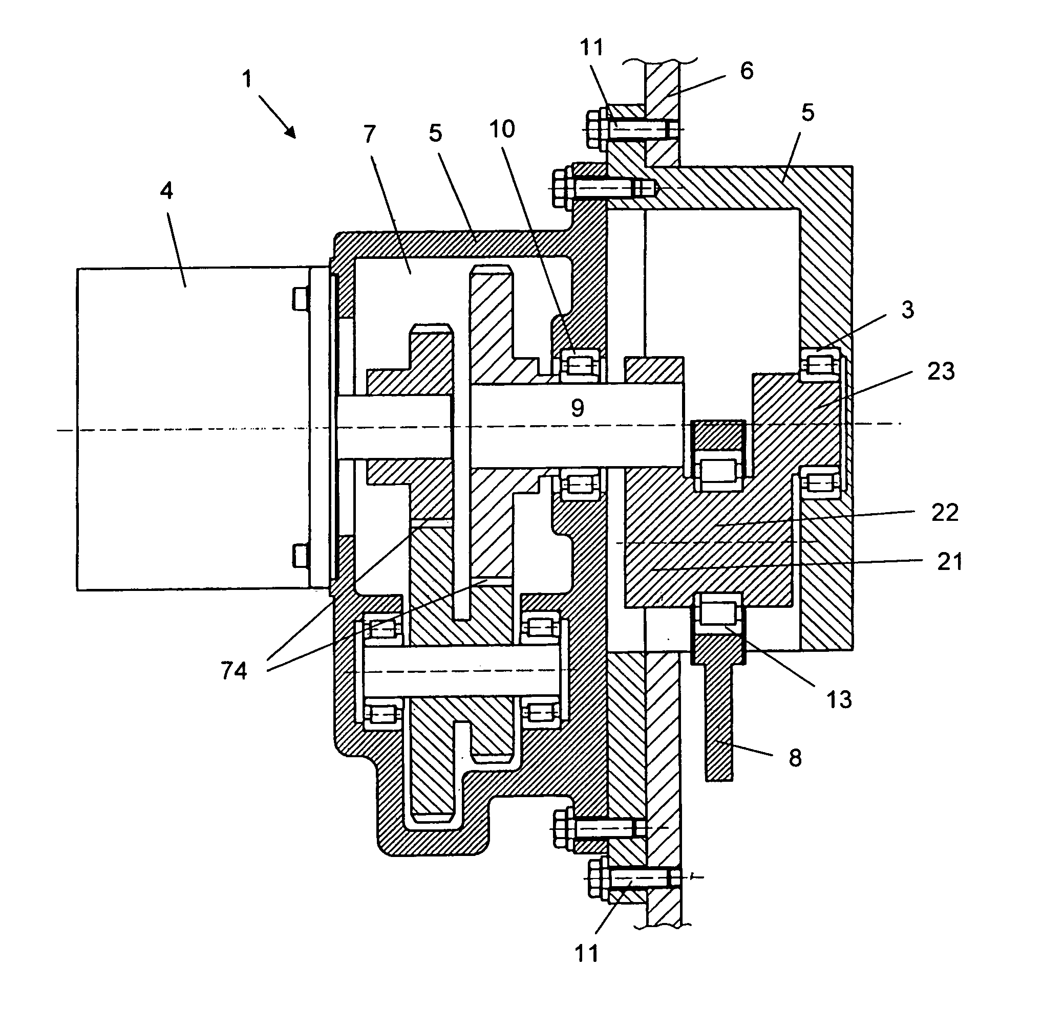 Device for driving a weaving frame in a weaving machine and a weaving machine provided with one or several such devices