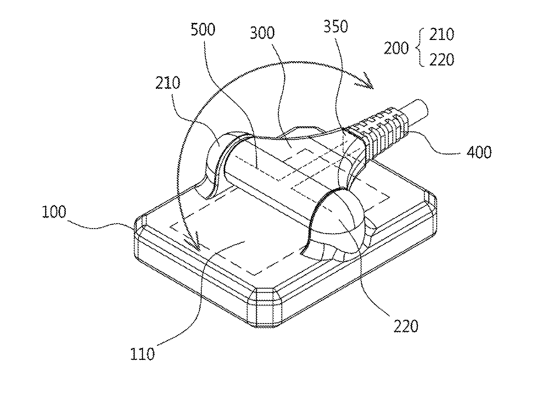 Device for detecting x-rays inside mouth