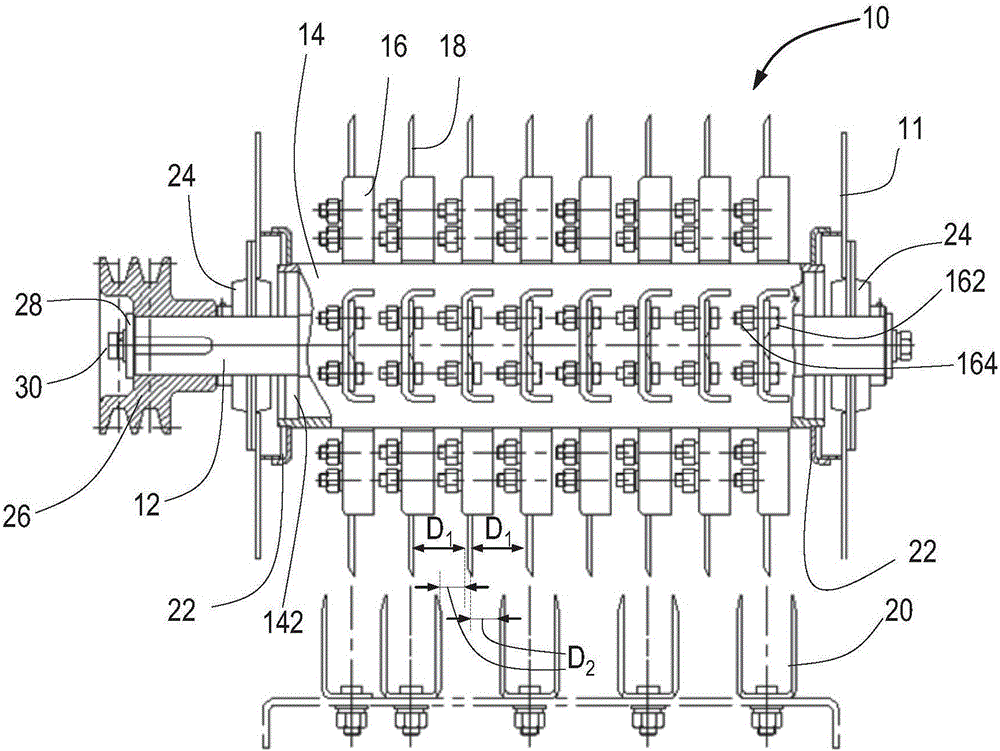 Grain harvesting machine and chopping device thereof