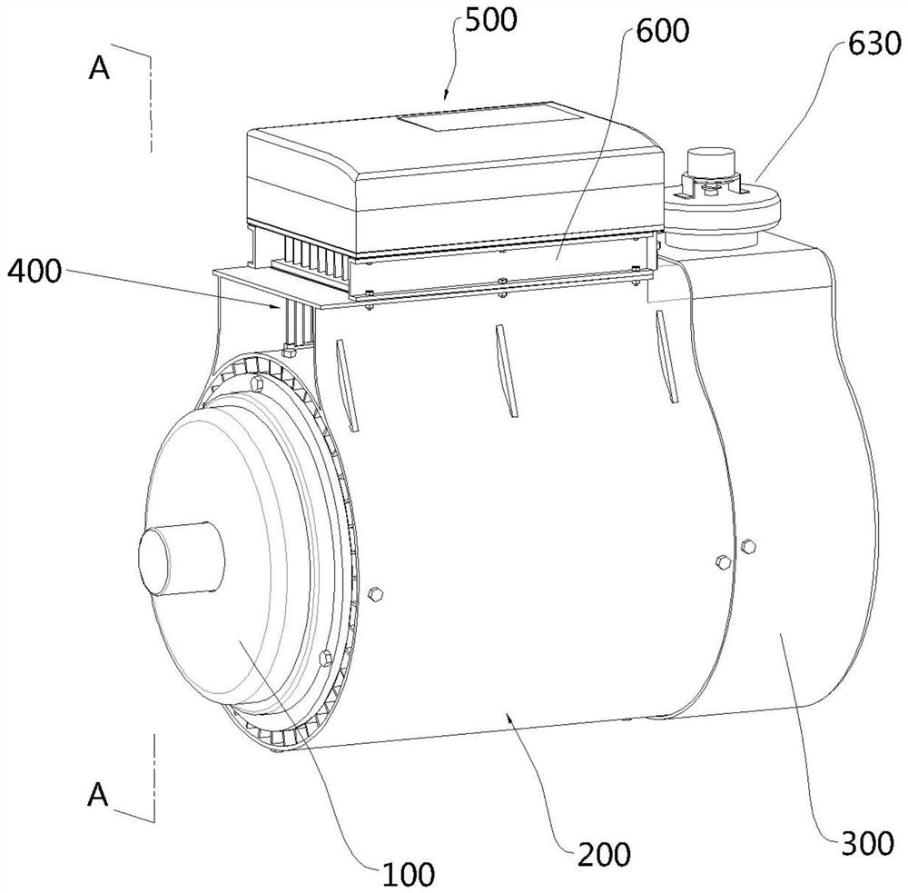 Variable-frequency motor and frequency converter combined device