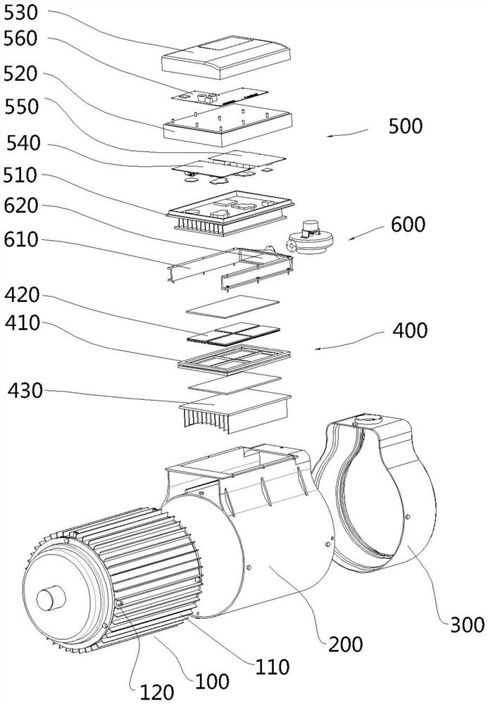 Variable-frequency motor and frequency converter combined device