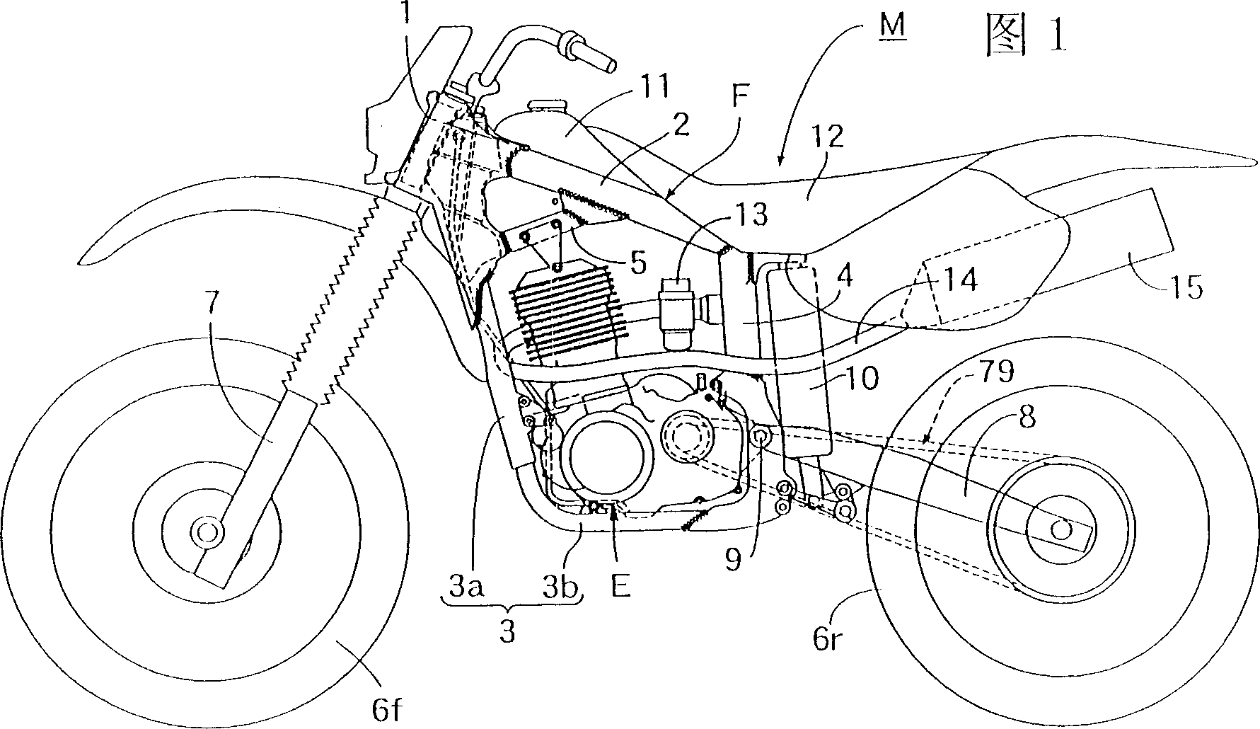 Engine for motor bicycle