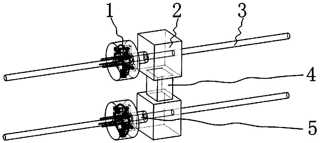 A wire deicing device driven by a crank rocker