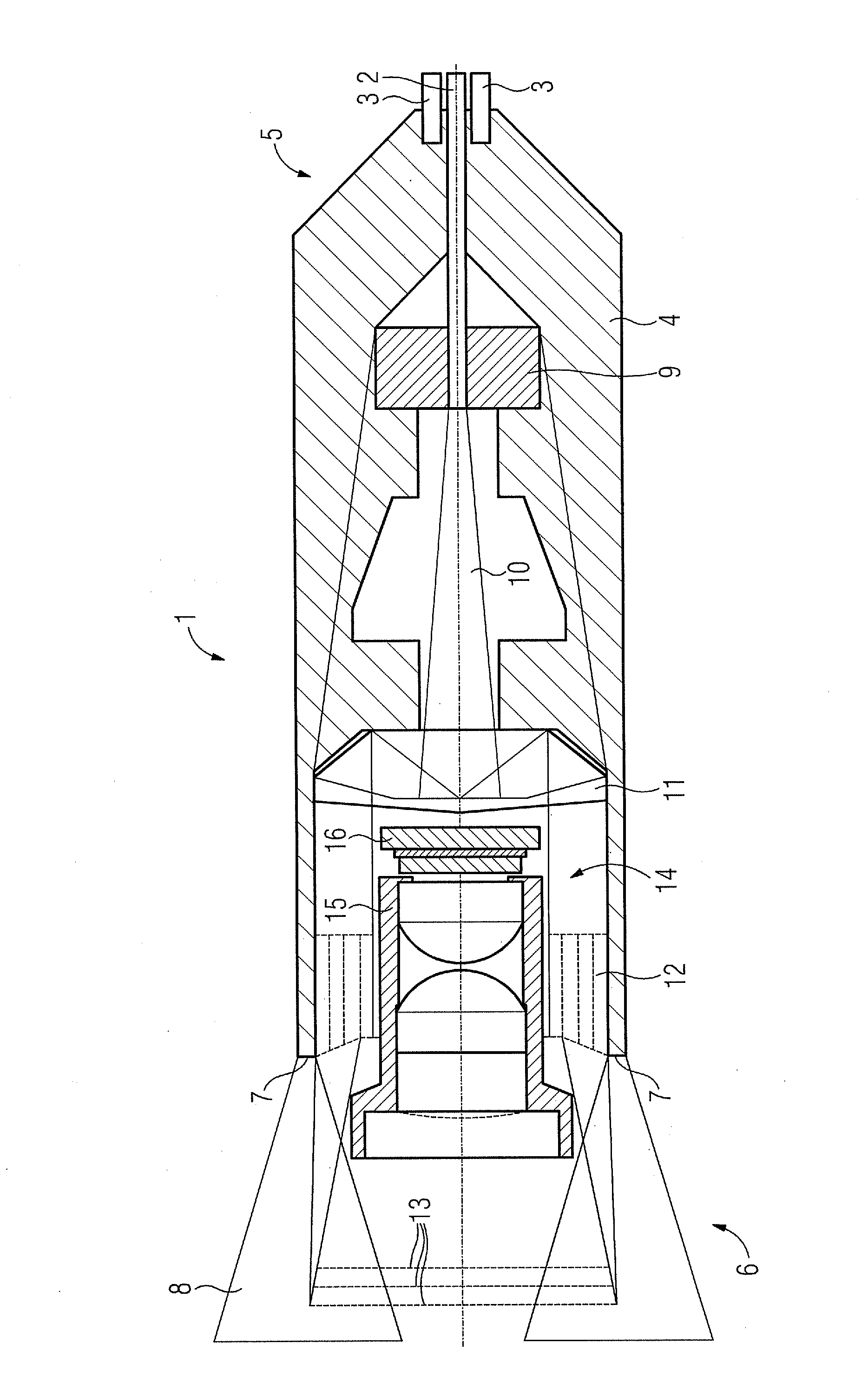 Apparatus and method for recording the shape of an ear section