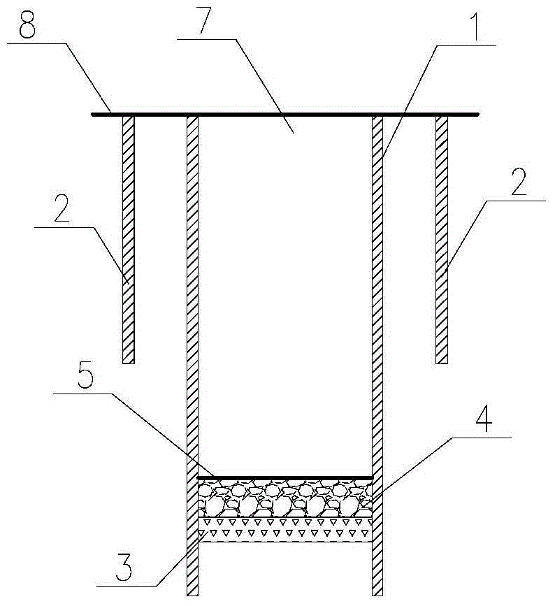 High polymer grouting protective structure of manual digging pile and its construction method