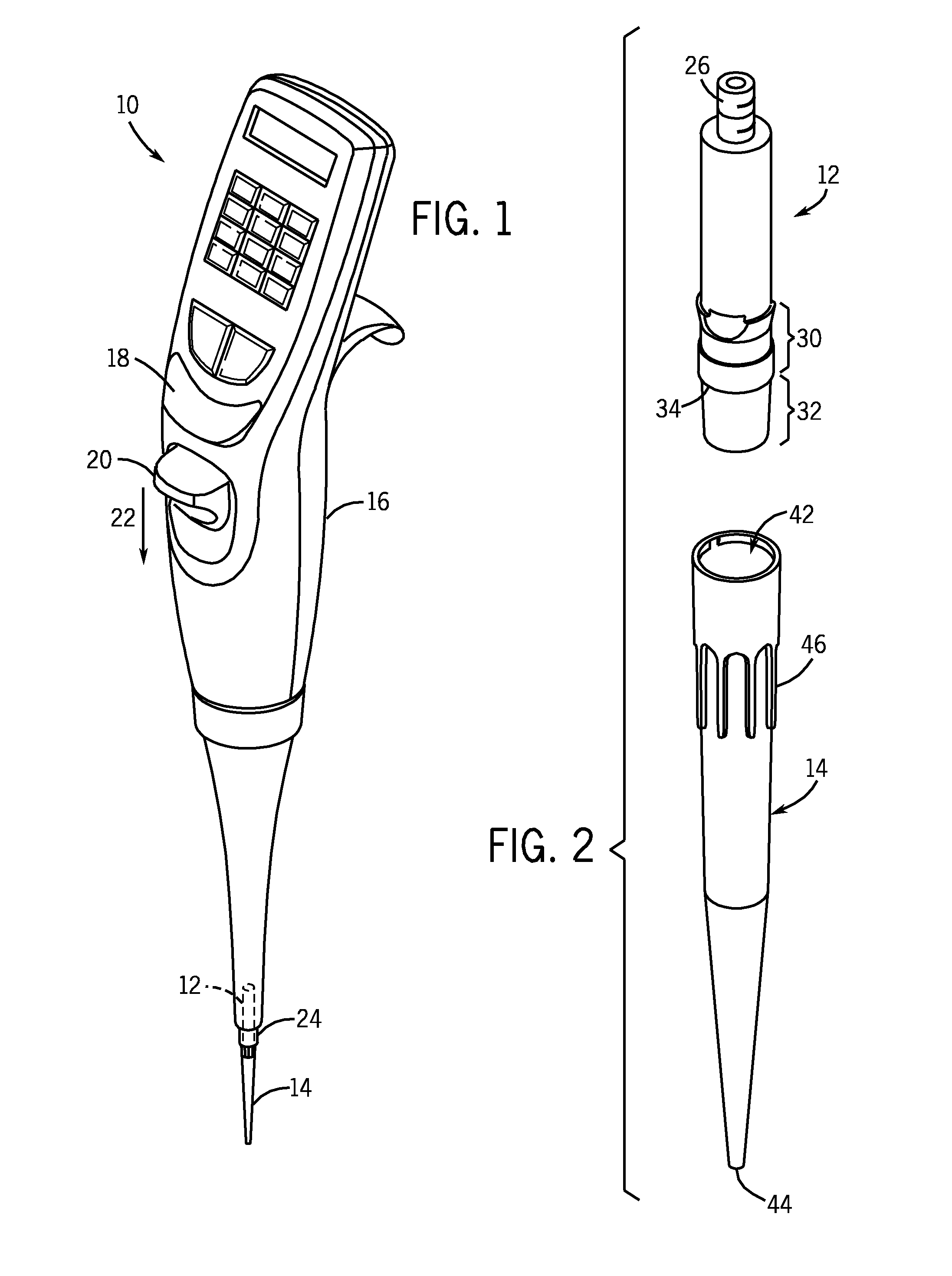 Locking pipette tip and mounting shaft