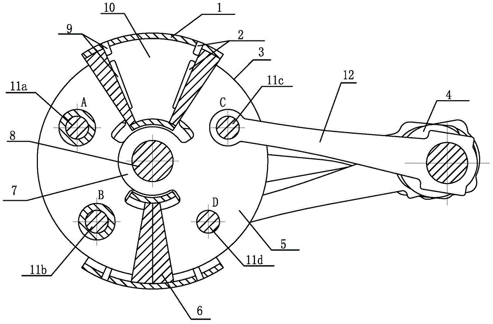 Two-cylinder two-stroke ring cylinder engine
