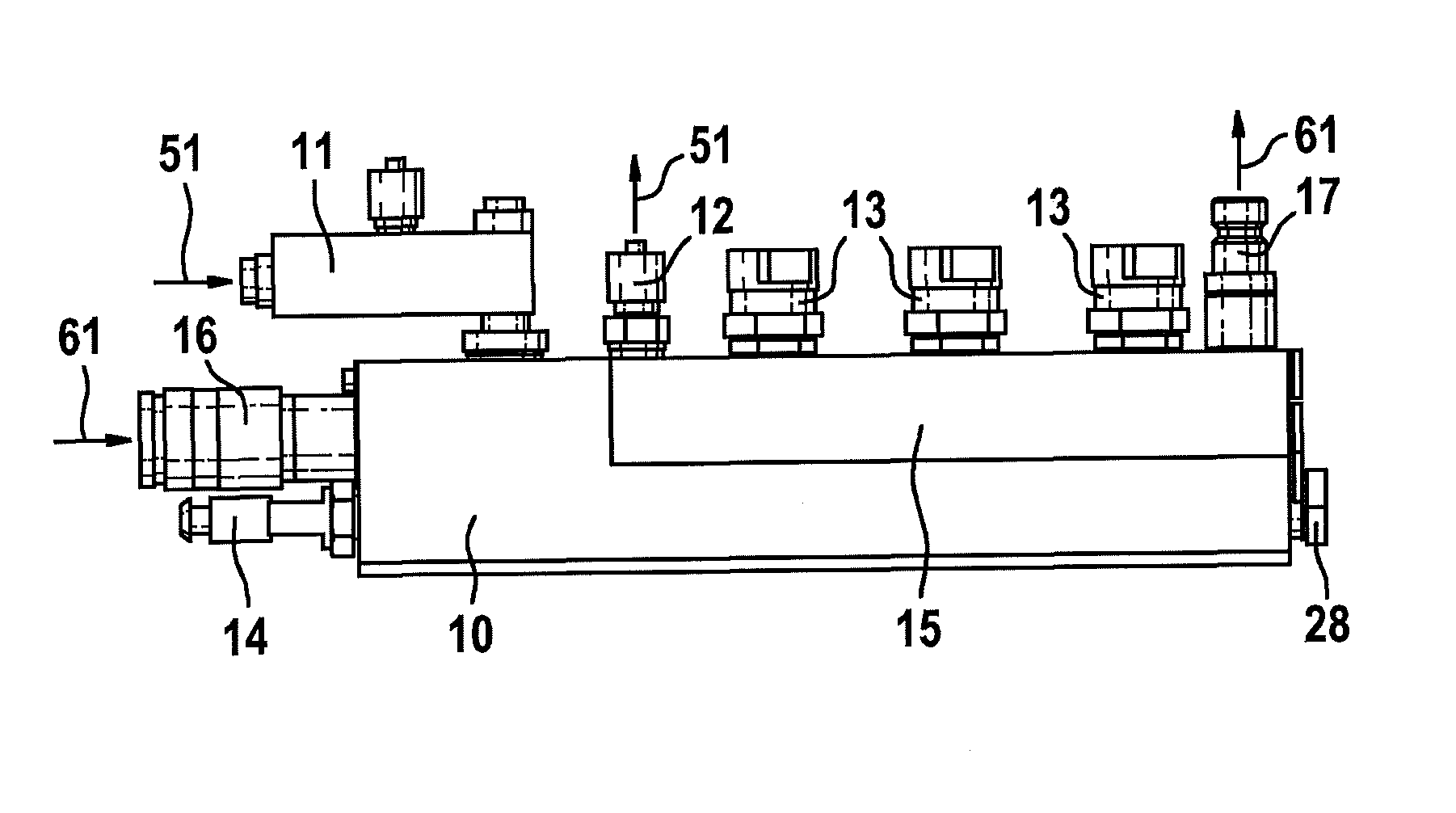 Fuel accumulator block for testing high-pressure components of fuel injection systems