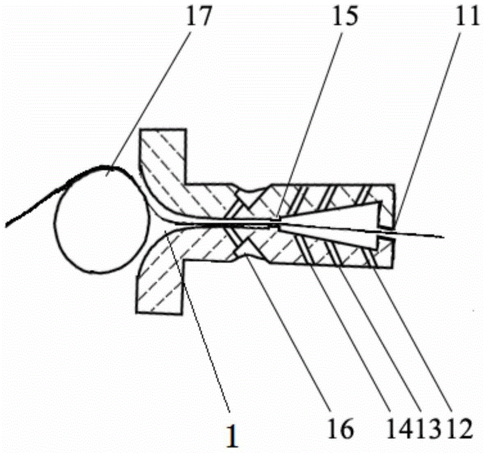 Color filament yarn spinning device of wool-like fabric and filament yarn processing method of fabric