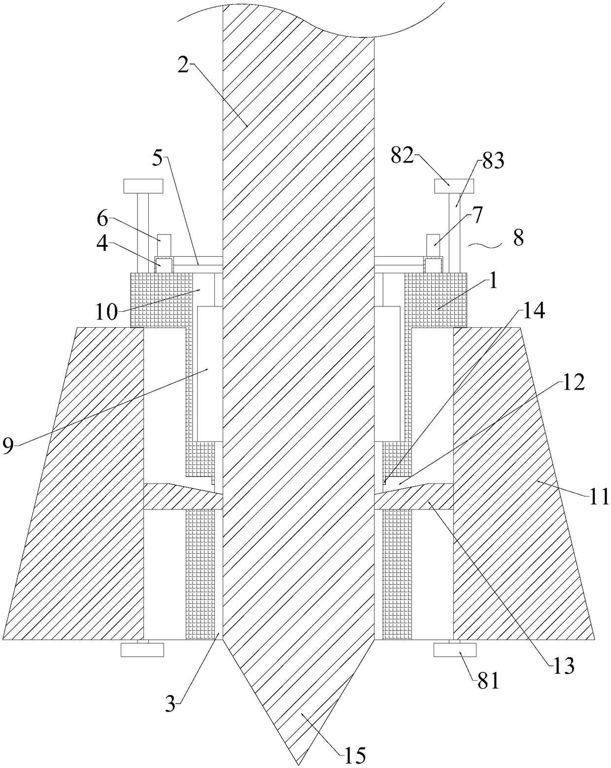 Cement telegraph pole with deviation measuring function