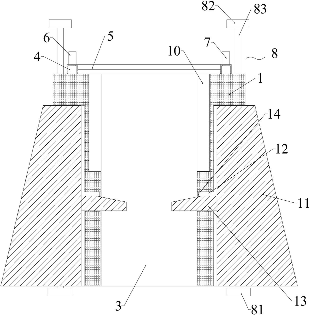 Cement telegraph pole with deviation measuring function