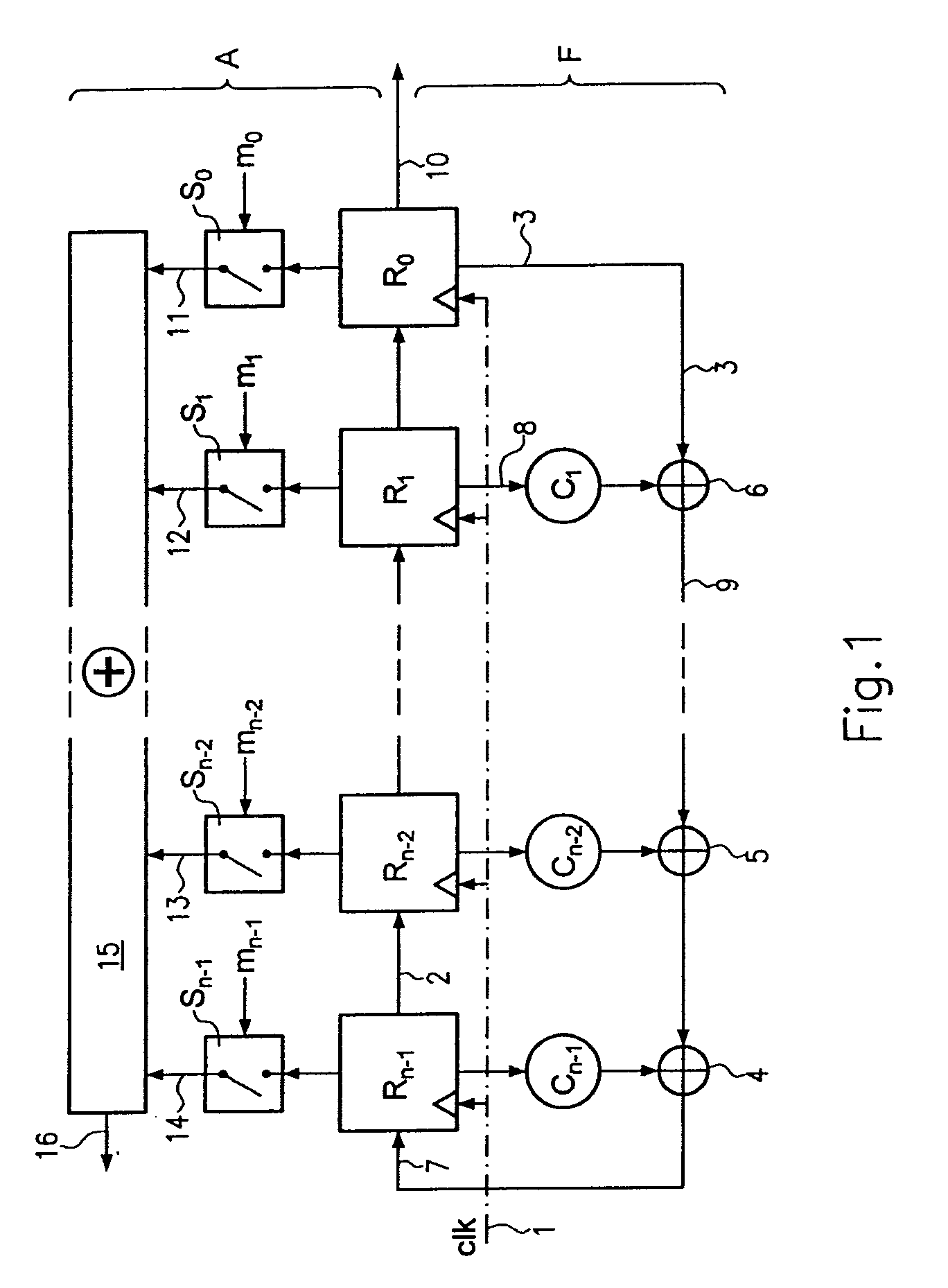 Method and device for calculating an iterated state for a feedback shift register arrangement