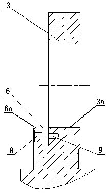 Slurry-rotating-type turbine runner connecting rod pin limiting device