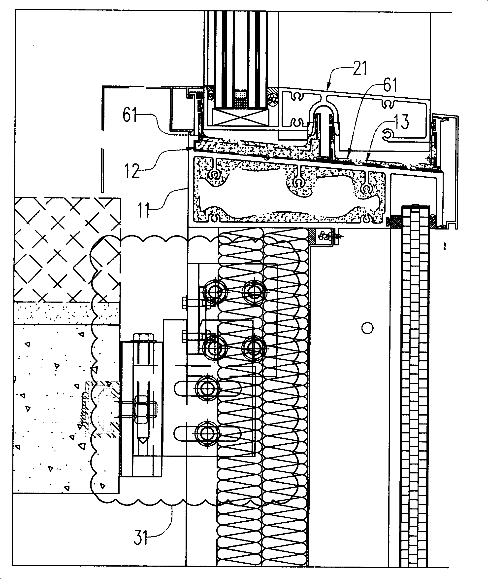 Method for connecting and installing unit curtain walls