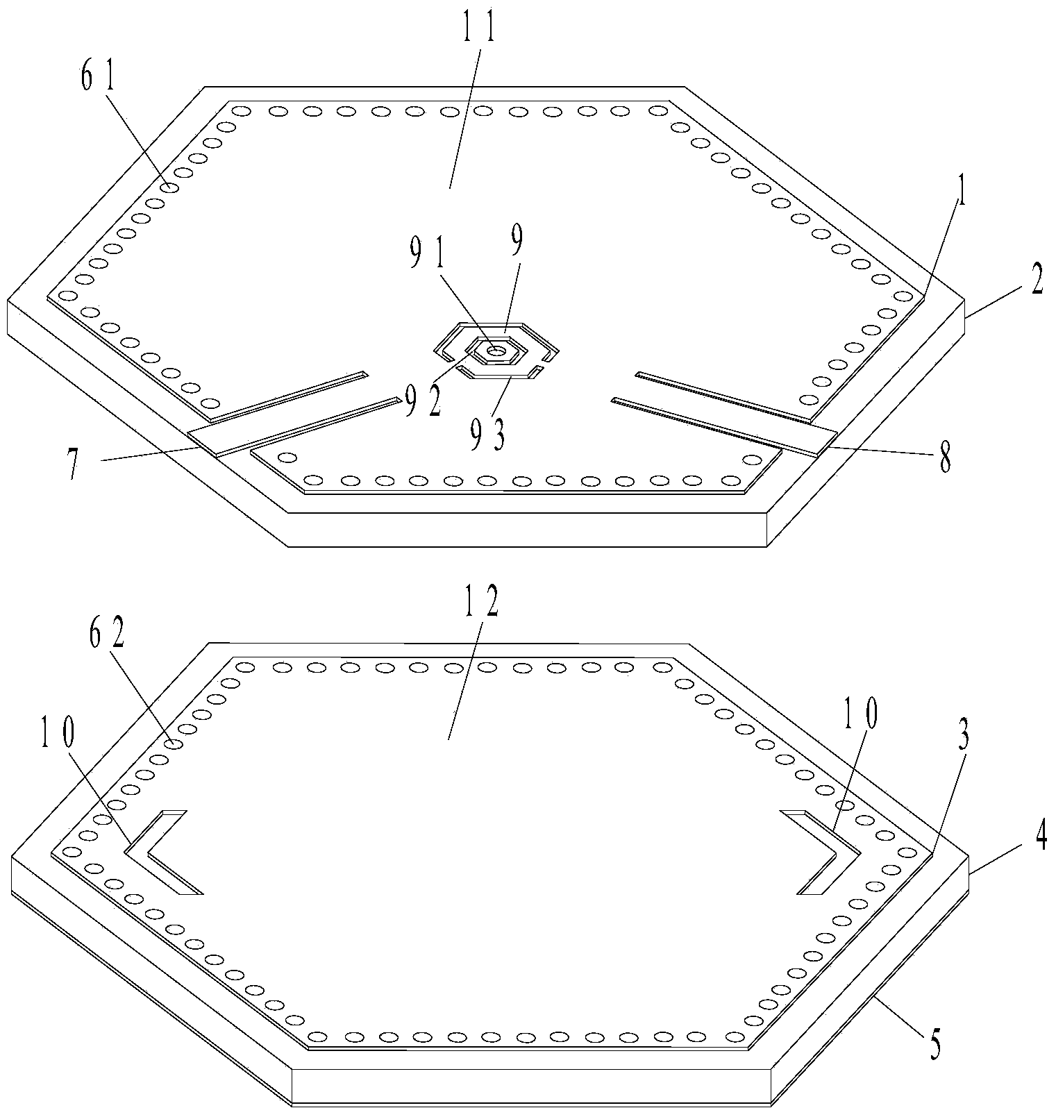 Multi-layer hybrid-mode hexagonal substrate integrated waveguide filter