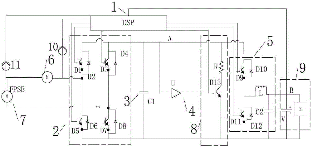 Bidirectional control circuit and control method based on free piston Stirling linear motor