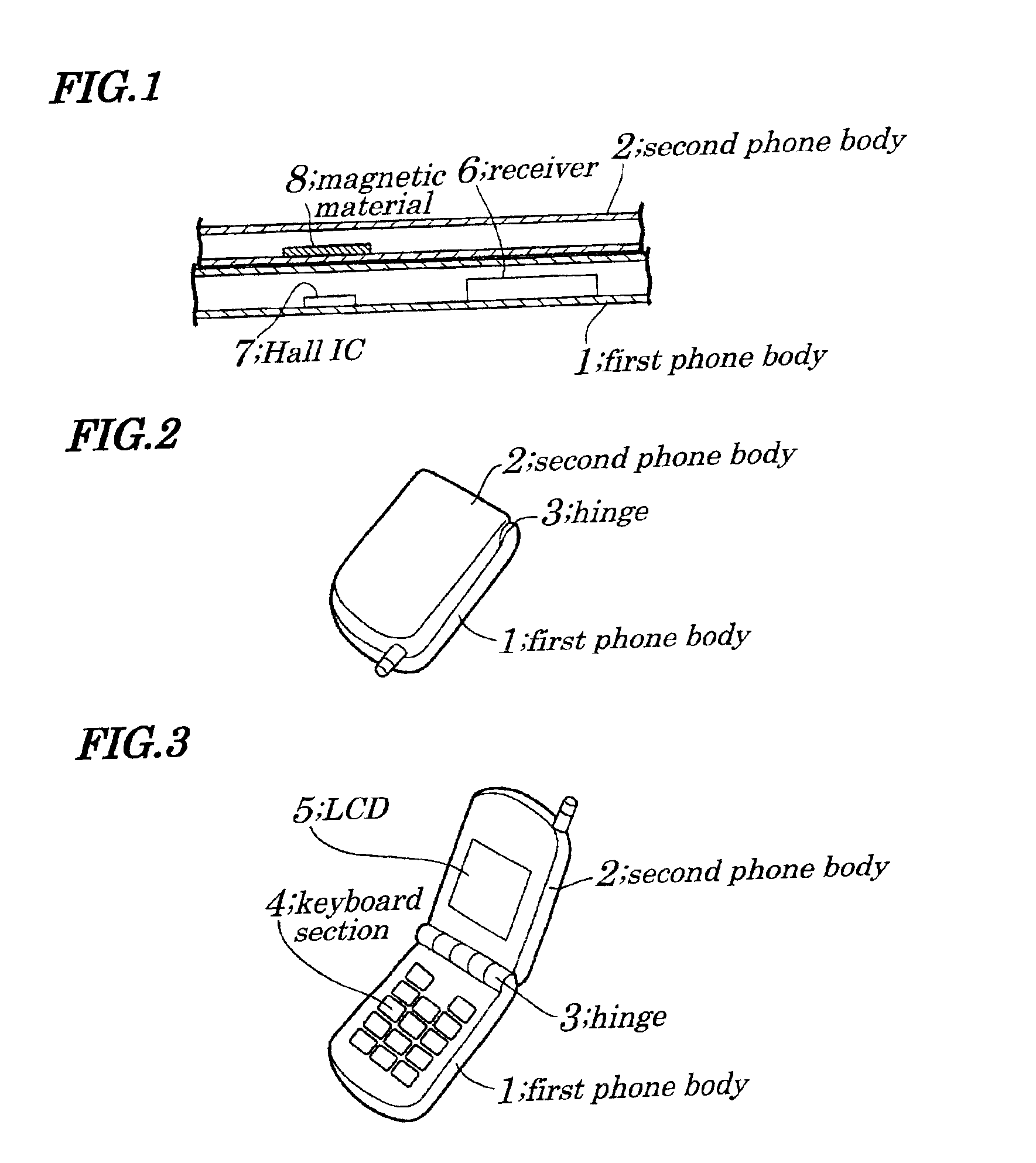 Portable cellular phone capable of detecting its folding state