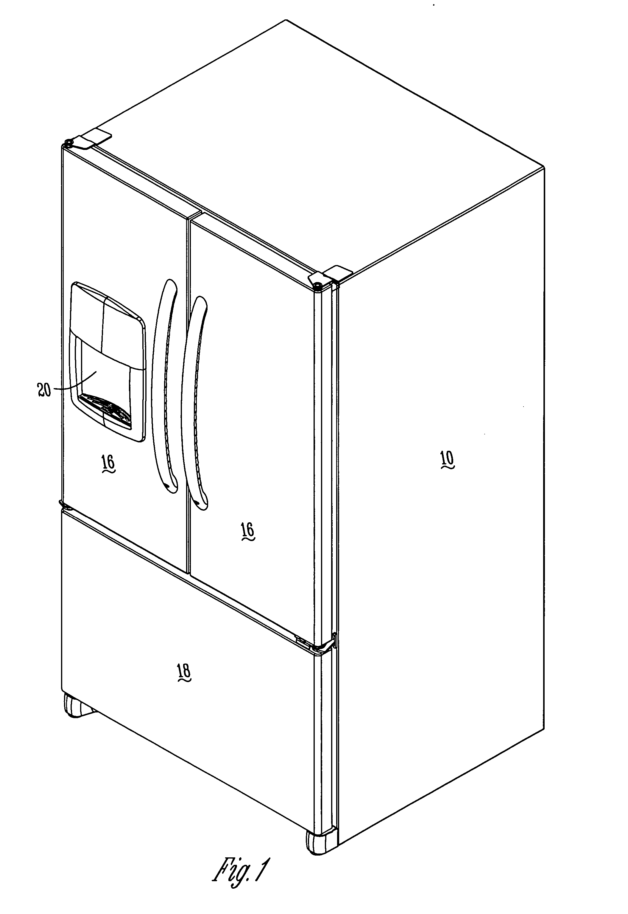 Electronic control system for insulated ice compartment for bottom mount refrigerator