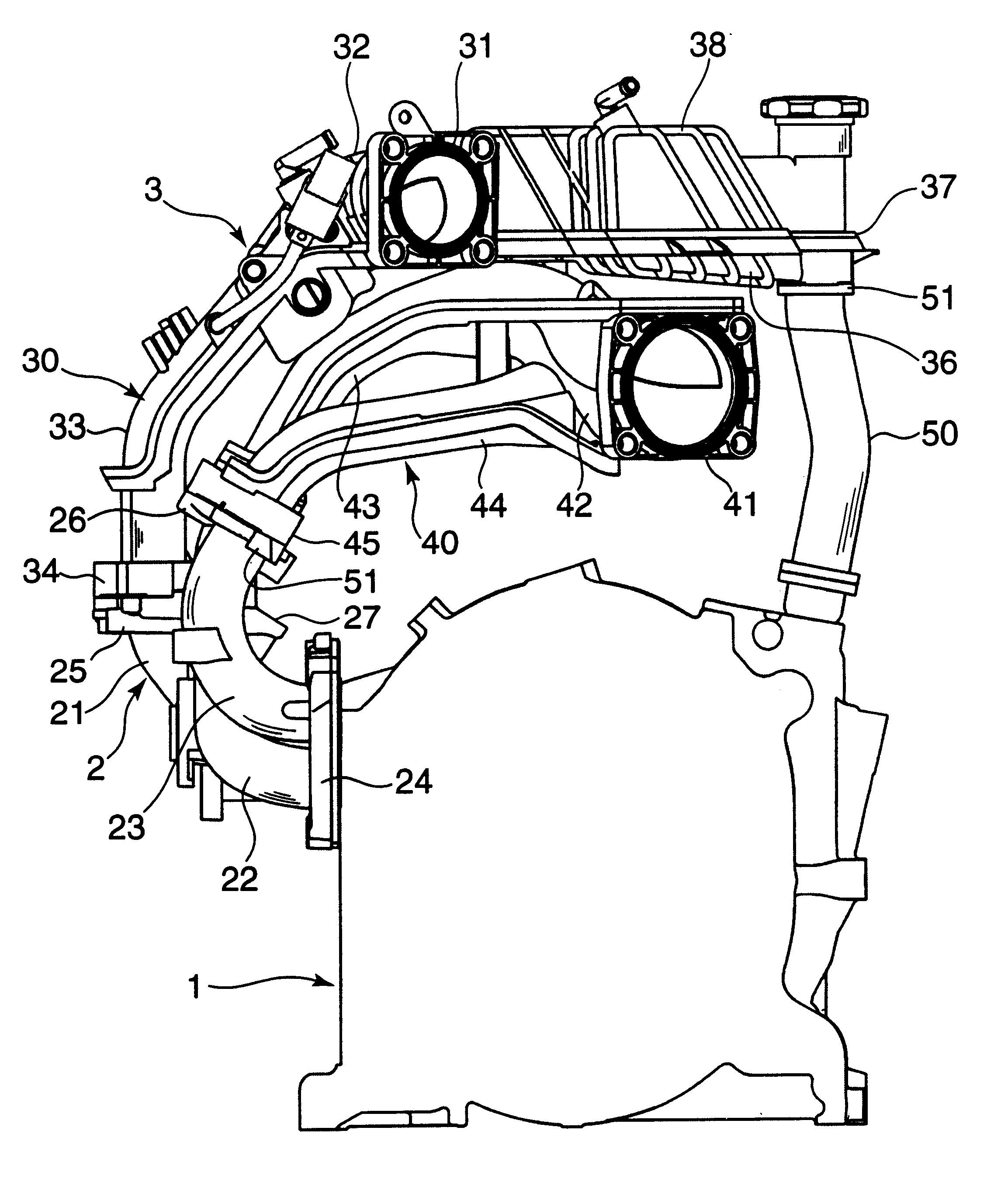 Intake system of an engine