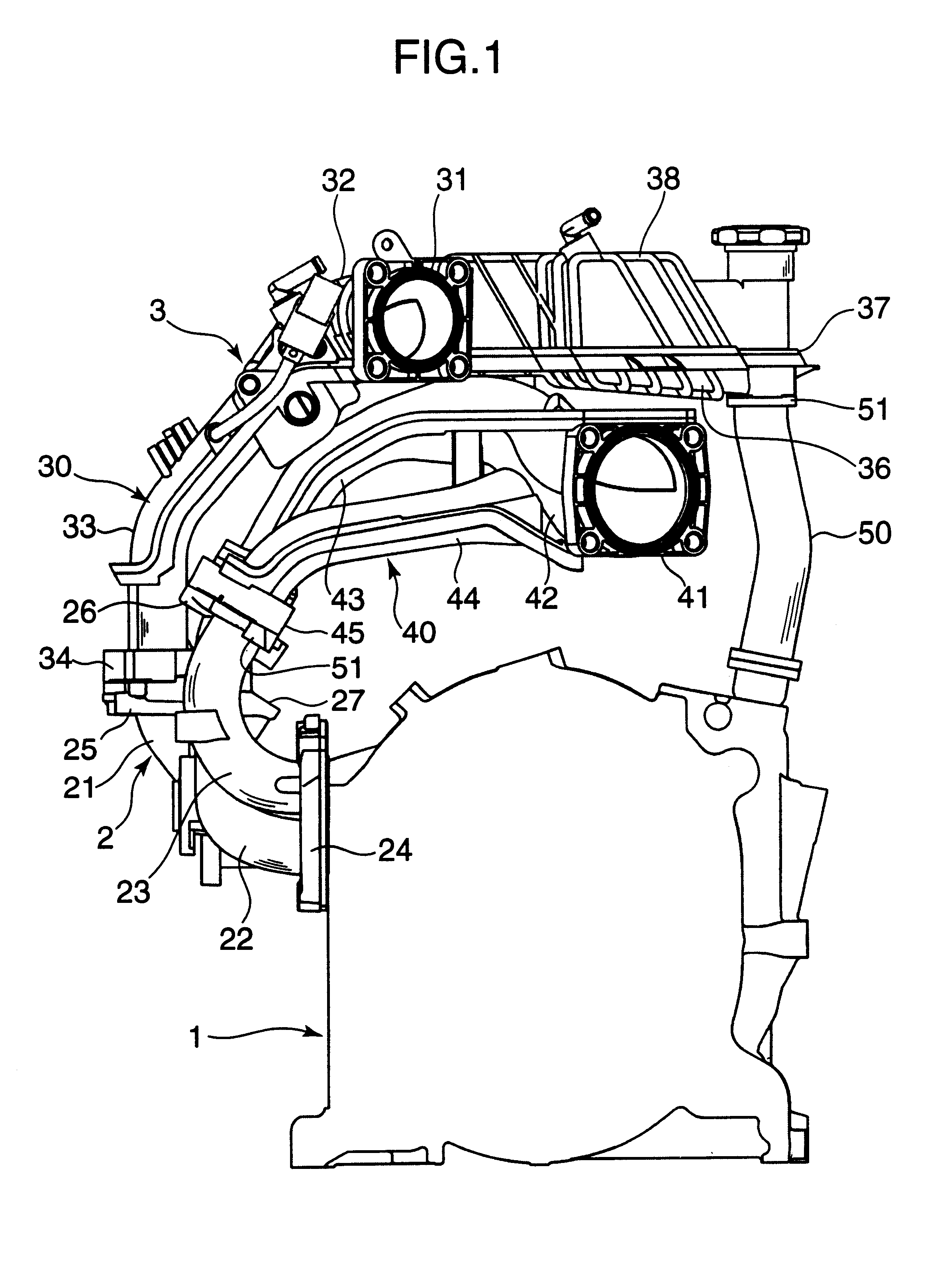 Intake system of an engine