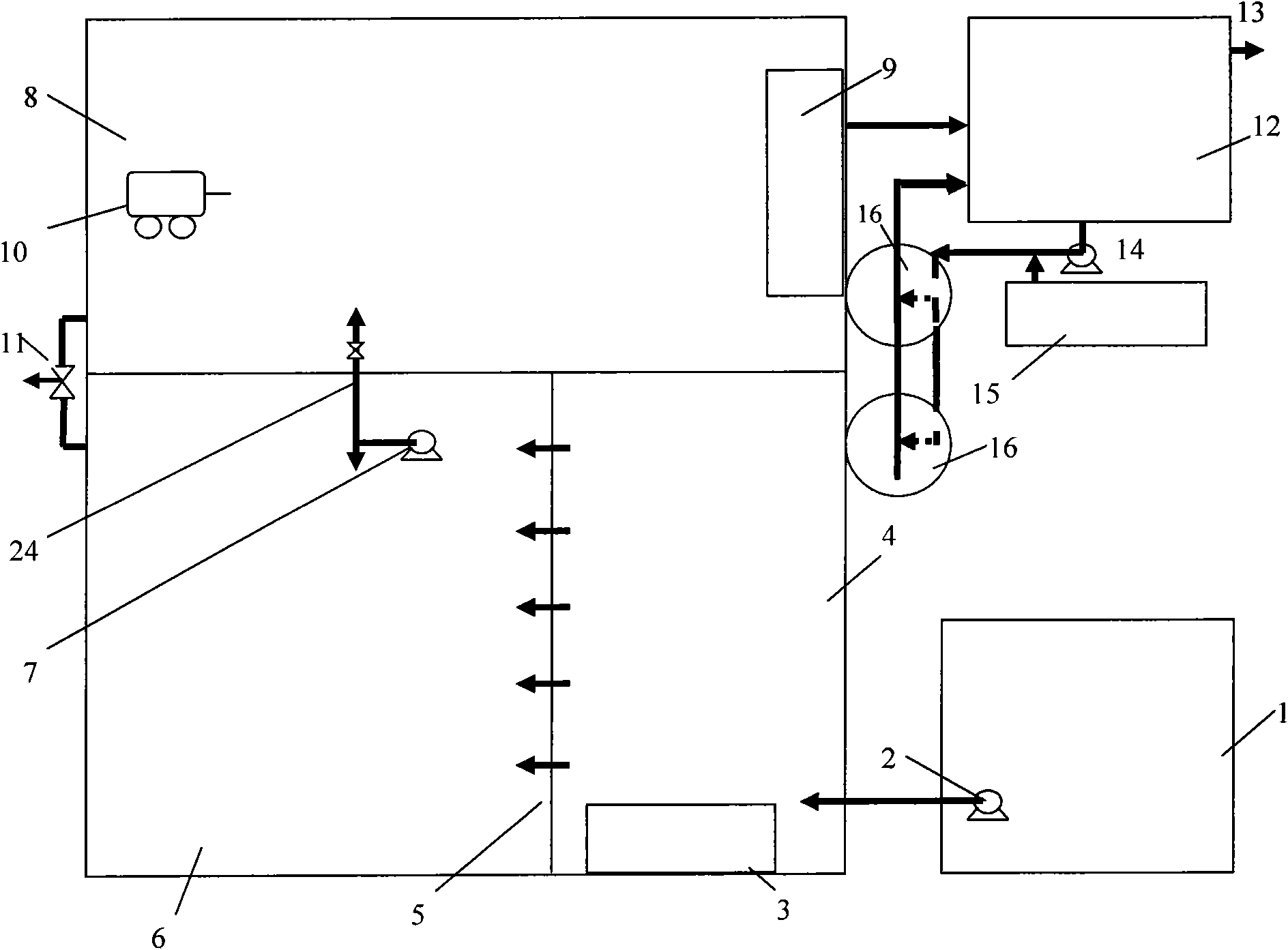 Train sealed-type toilet urinal fecal sewage integrated treater and treating method thereof