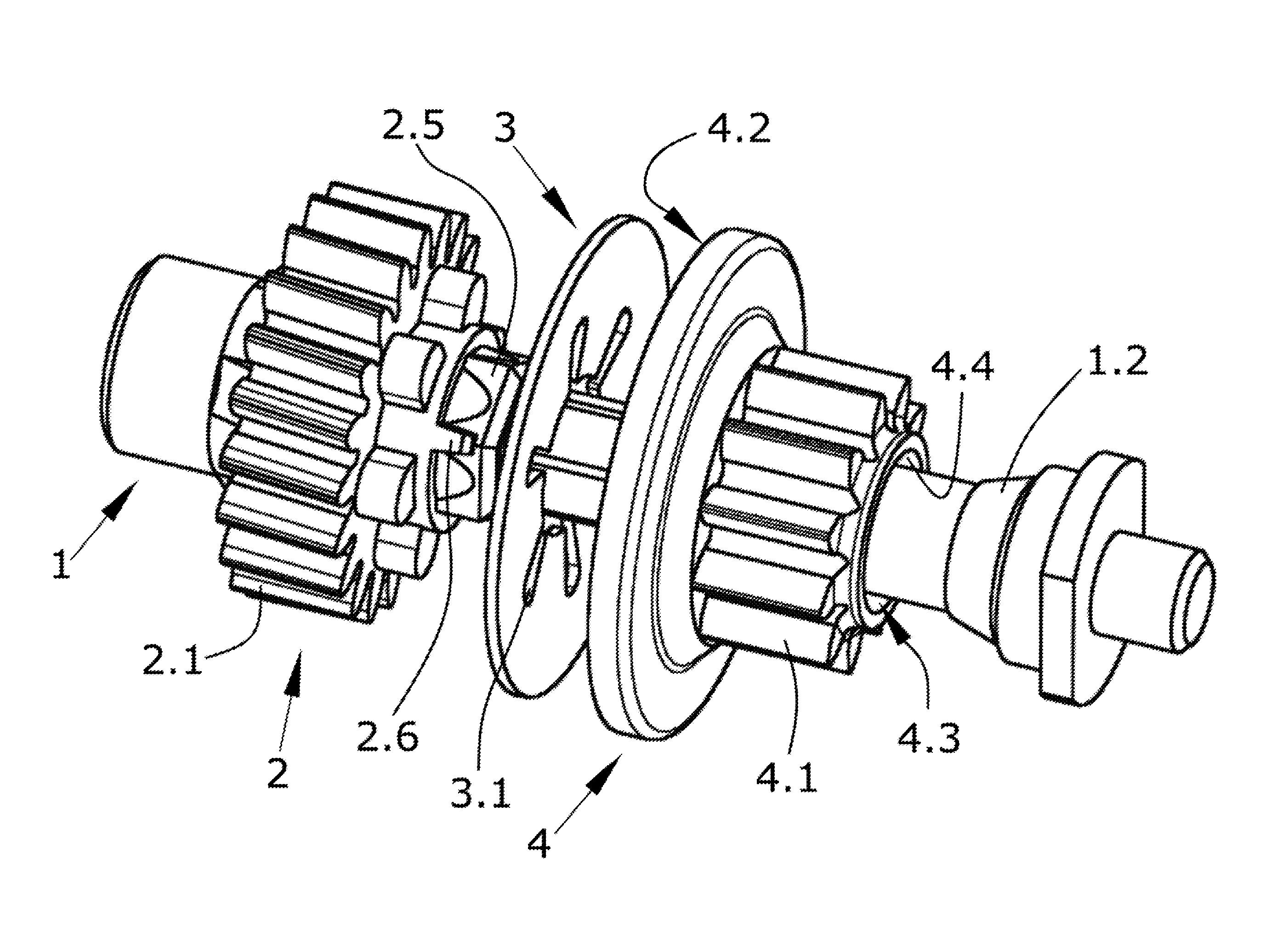Clutch suitable for vehicles' powered mirrors