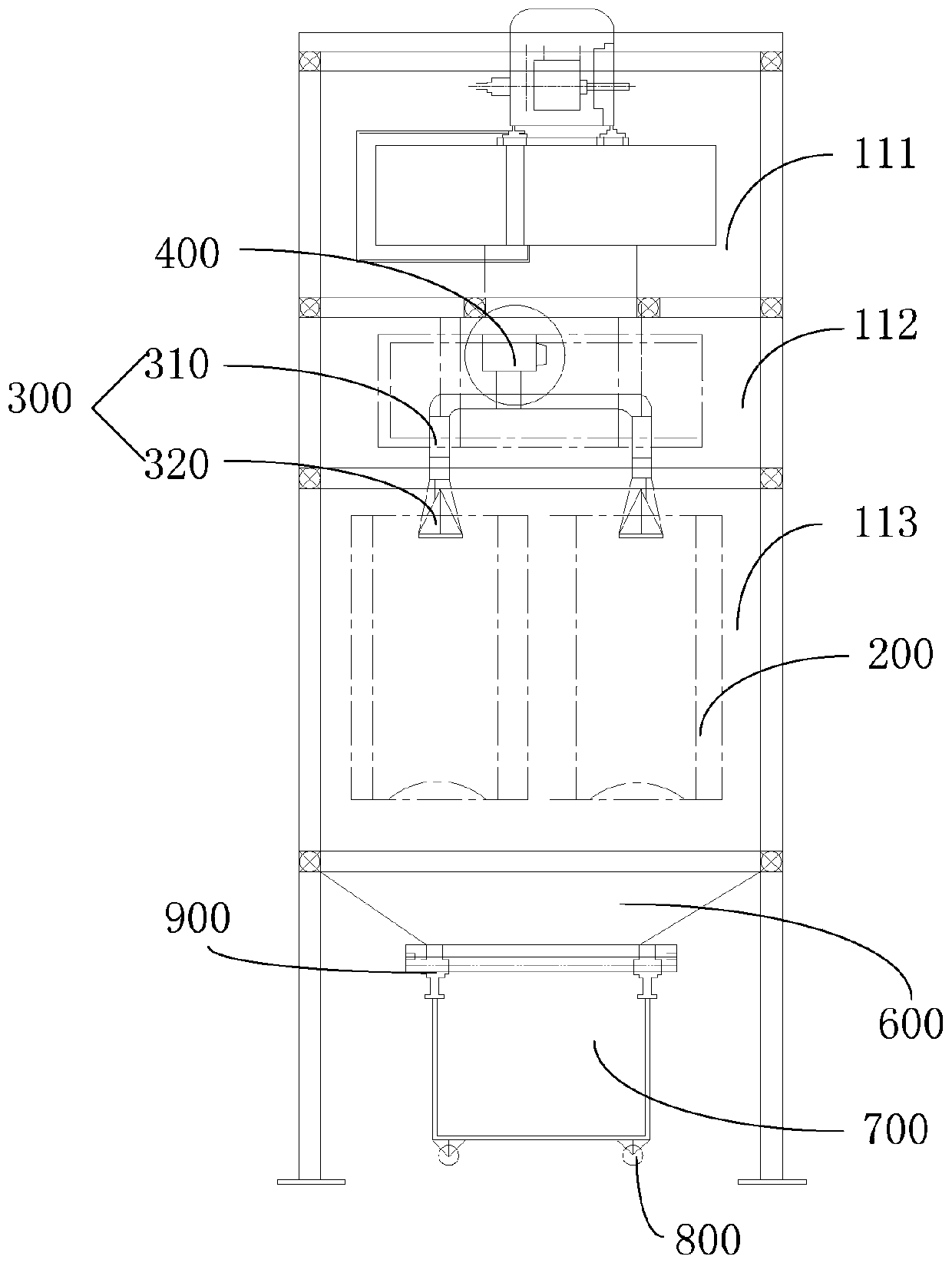 Powder recovery device and powder recovery system of spraying equipment