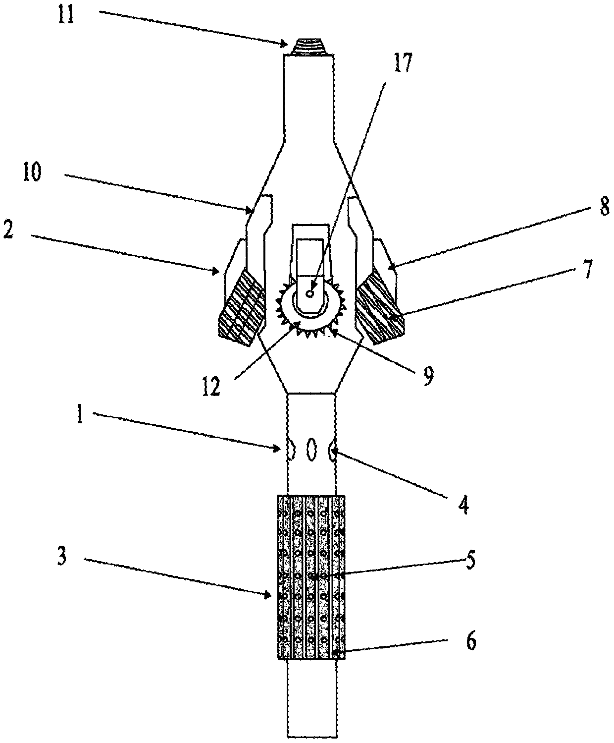 Stepped composite reaming and rock waste removal tool