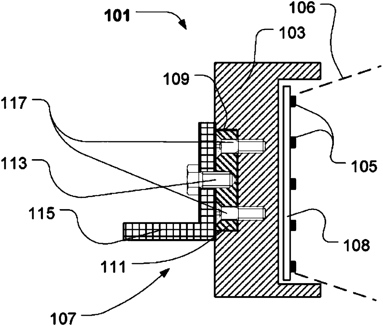 Light fixture housing with integrated fastning element