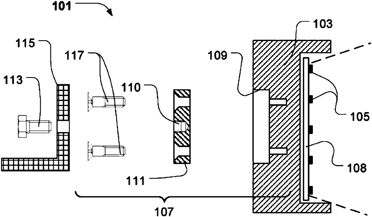 Light fixture housing with integrated fastning element