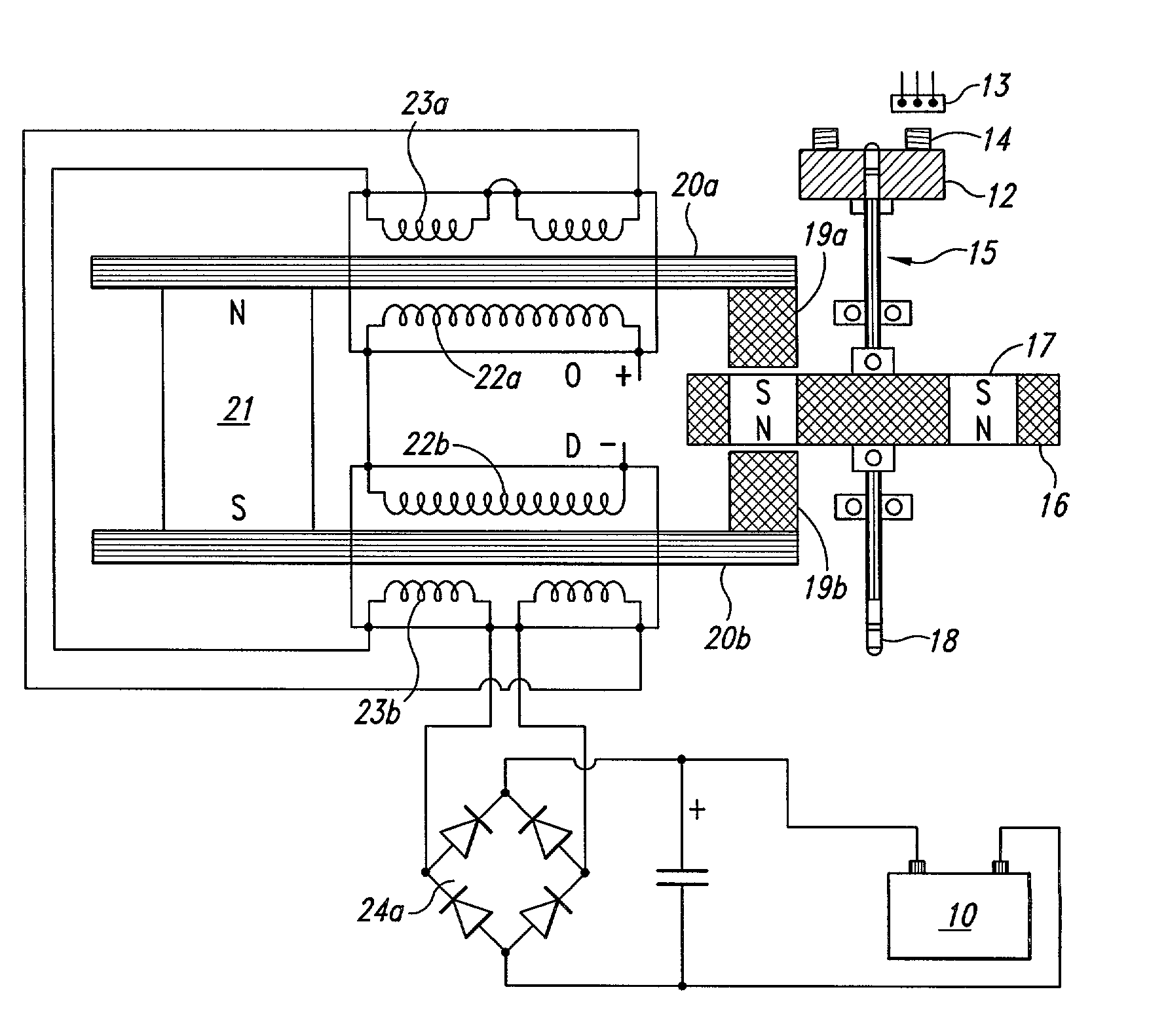 Device and method of a back EMF permanent electromagnetic motor generator