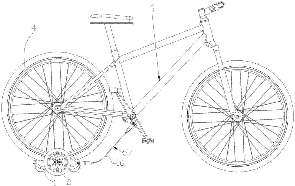 A bicycle deceleration training device with two-stage transmission