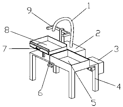 Steamed vermicelli roll operation table of semi-automatic device for producing steamed vermicelli rolls