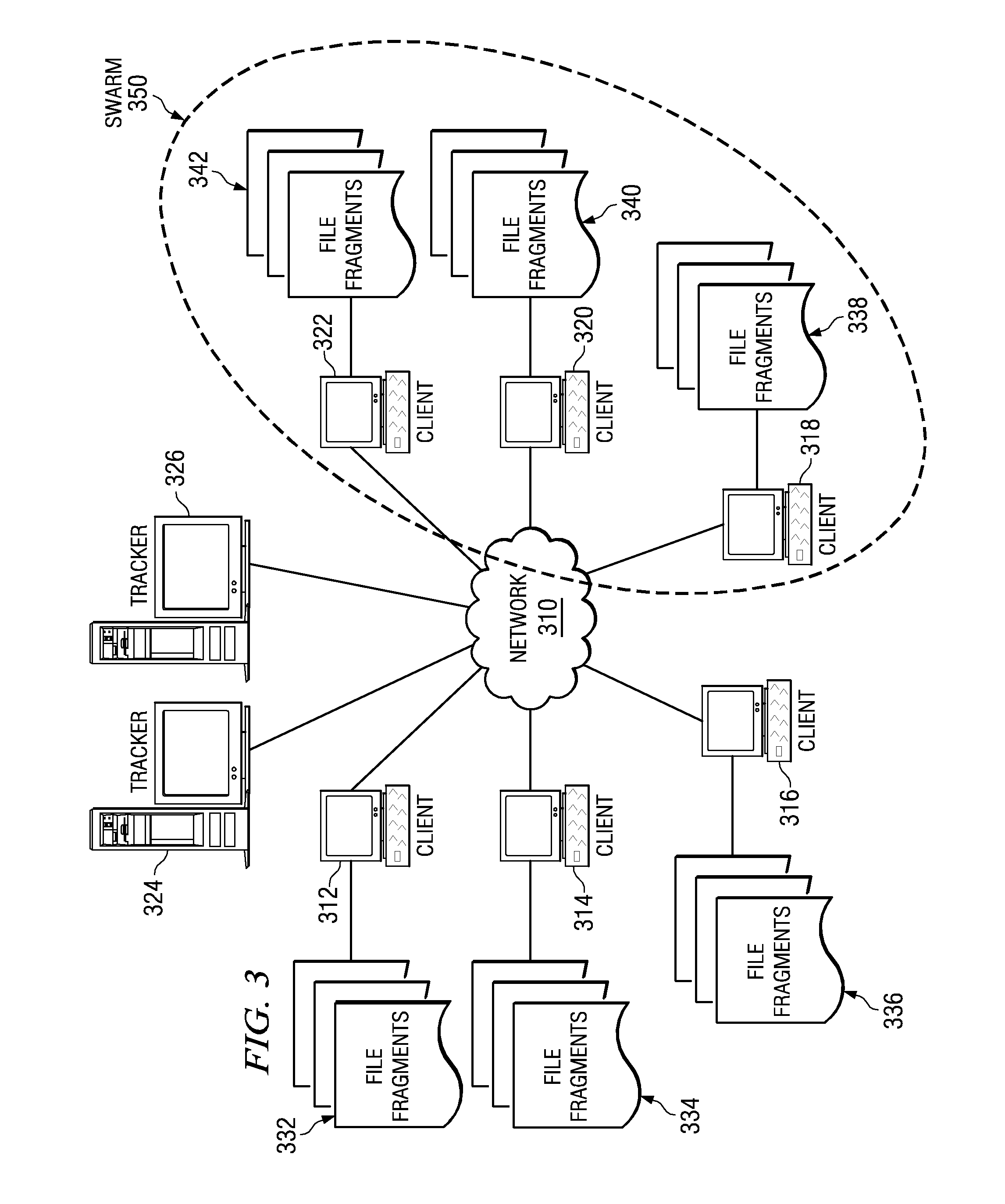 Background file sharing in a segmented peer-to-peer file sharing network