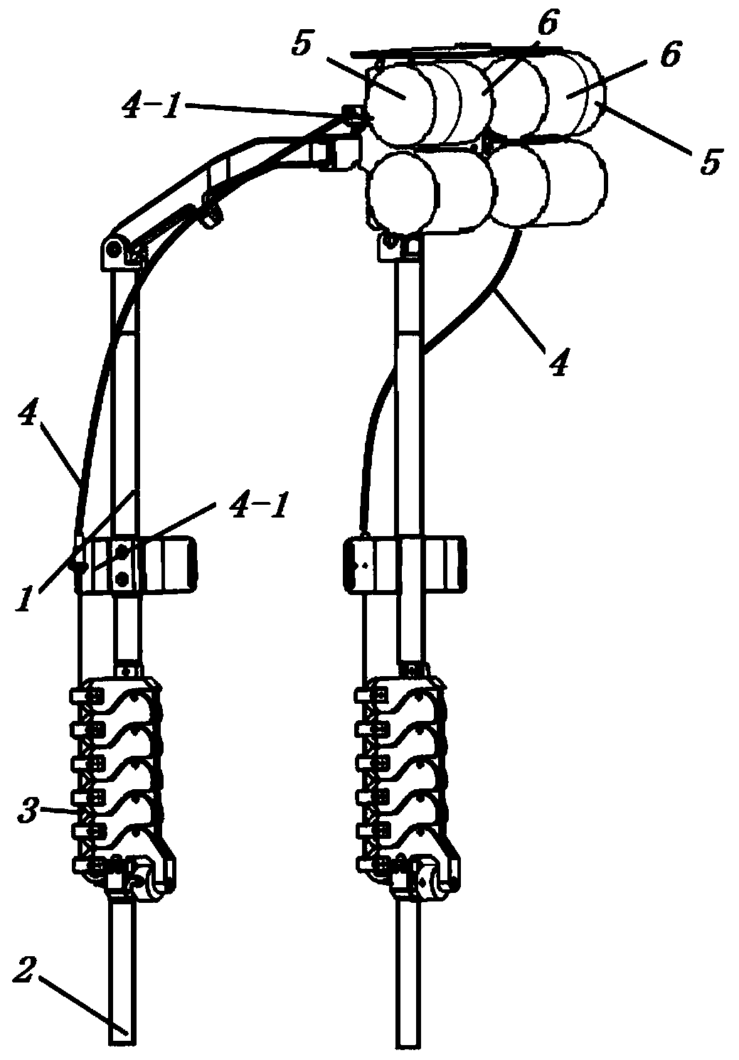 Self-adaption knee joint mechanism and device used for wearable exoskeleton