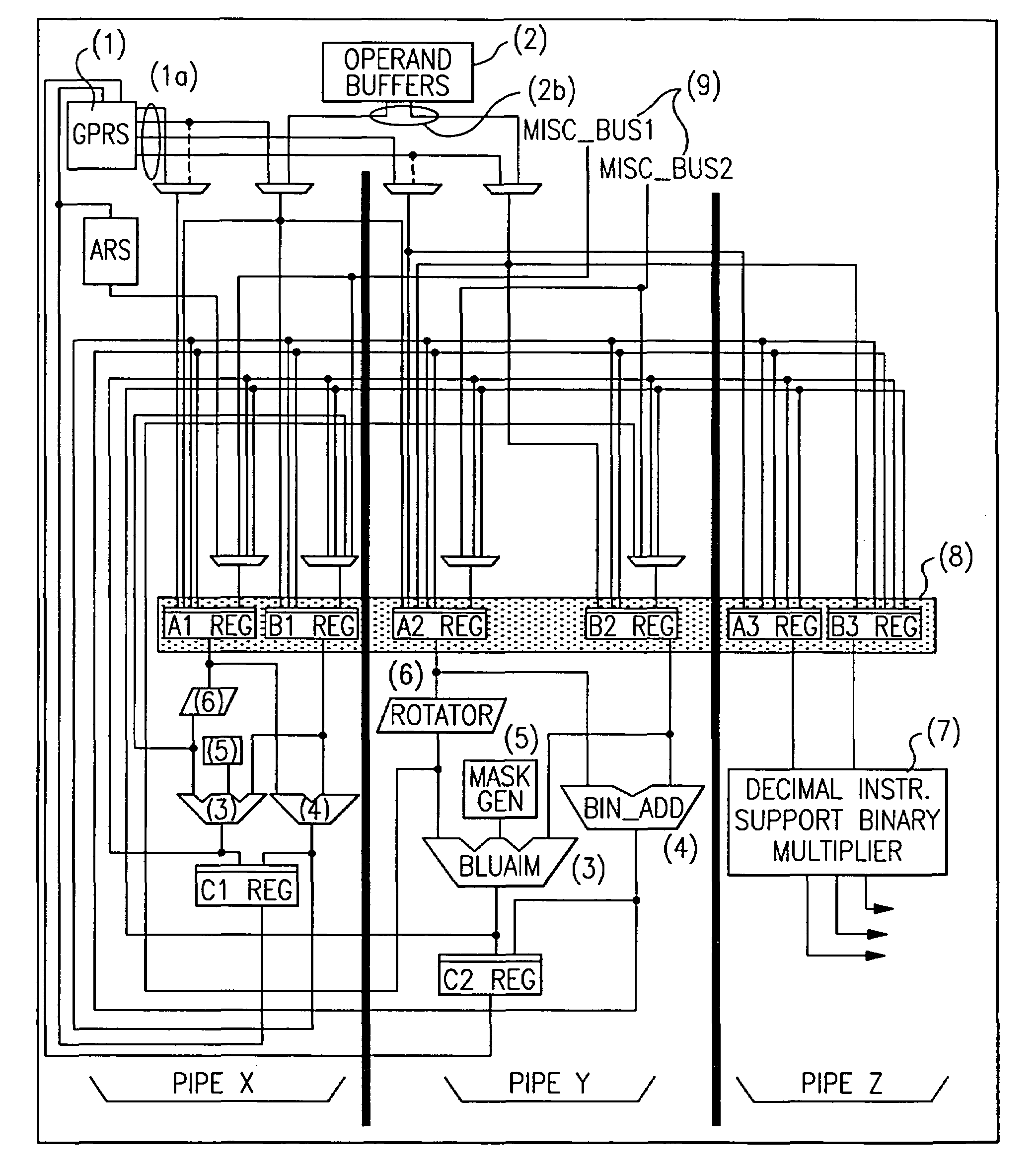 Multi-pipe dispatch and execution of complex instructions in a superscalar processor