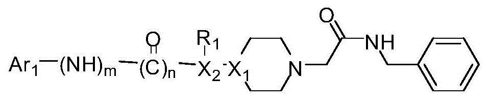 Acetobenzylamide piperazine derivative and application thereof as cranial nerve protective agent
