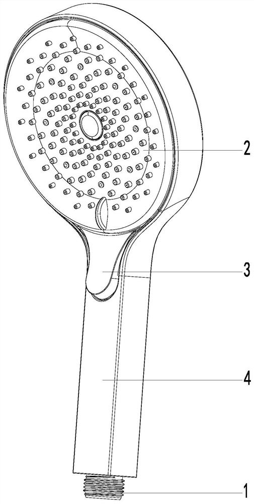 Button water-stopping shower head