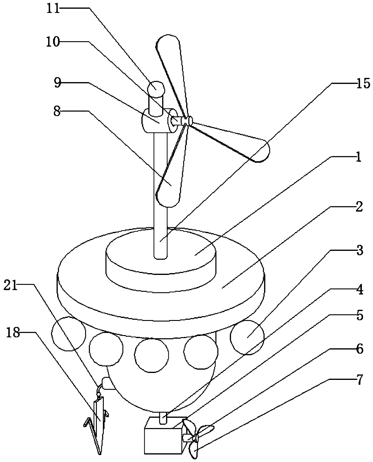 Offshore buoy with automatic power generation function