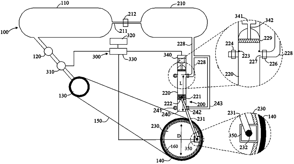 Pneumatic power assisting device adopting tandem gas tanks