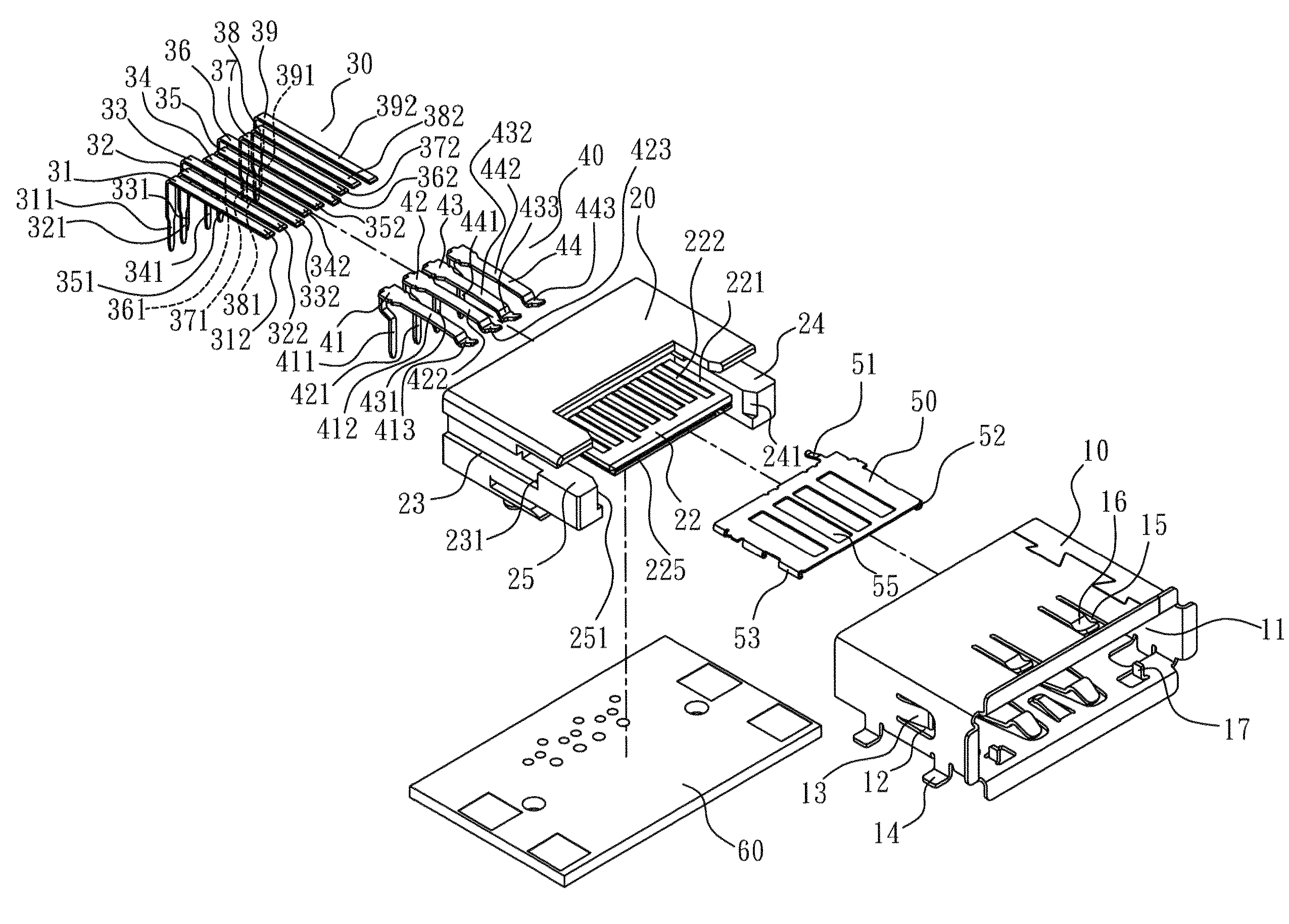 Electrical connector with first and second terminal assemblies